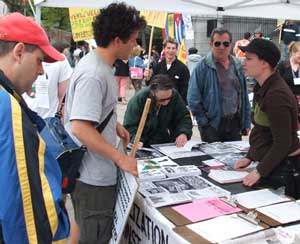 Petitioning at International Day of Action 'Hands off Cuba & Venezuela!' - Vancouver Art Gallery - May 20, 2006